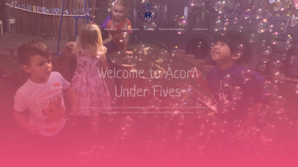 Screenshot of the Acorn Under Fives website