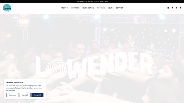 Screenshot of the Lowender website
