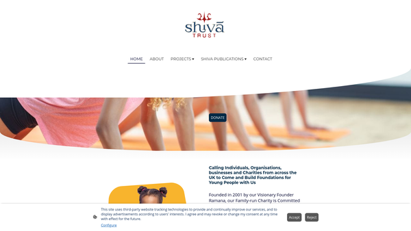 Screenshot of the Shiva Trust website