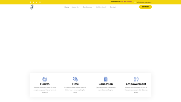 Screenshot of the Canary Serve Limited website