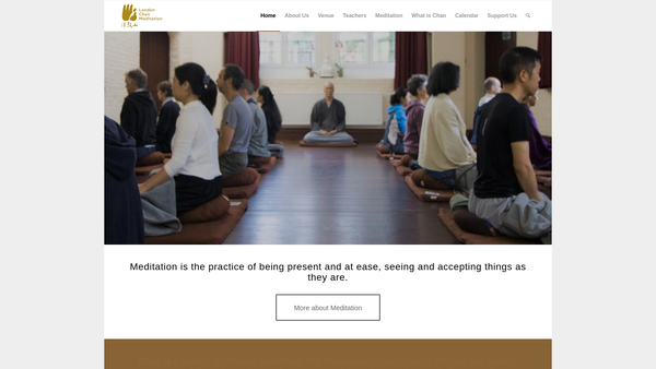 Screenshot of the Dharma Drum London website