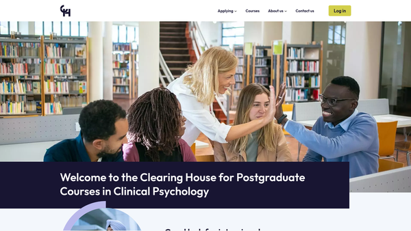 Screenshot of the Clearing House For Postgraduate Courses In Clinical Psychology website