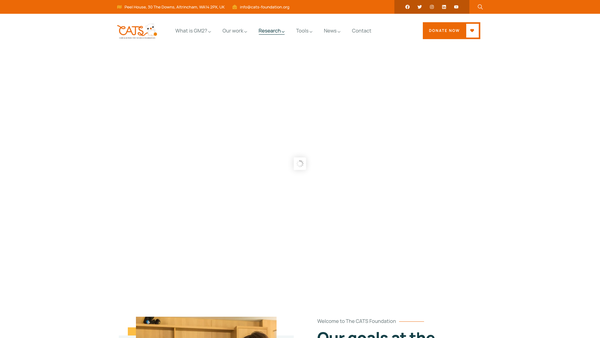 Screenshot of the Cure And Action For Tay-Sachs (Cats) Foundation website