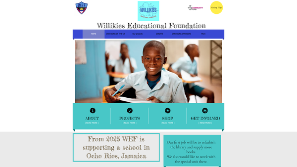 Screenshot of the Willikies Educational Foundation website