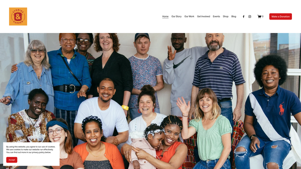 Screenshot of the Stories And Supper website