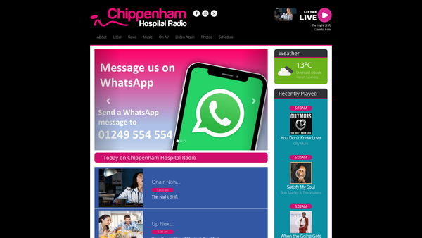 Screenshot of the Chippenham Radio website