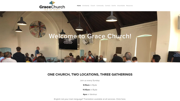 Screenshot of the Grace Church Isle Of Wight website