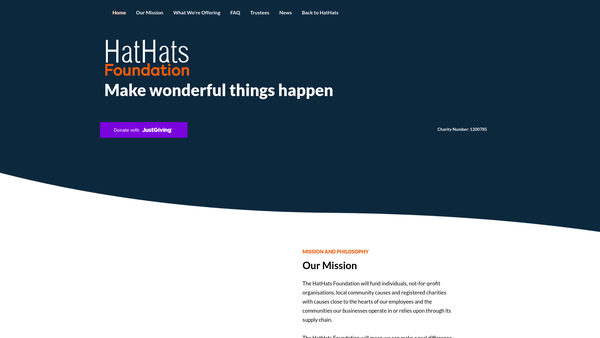 Screenshot of the Hathats Foundation website