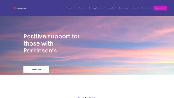 Screenshot of the Chardi Kala website