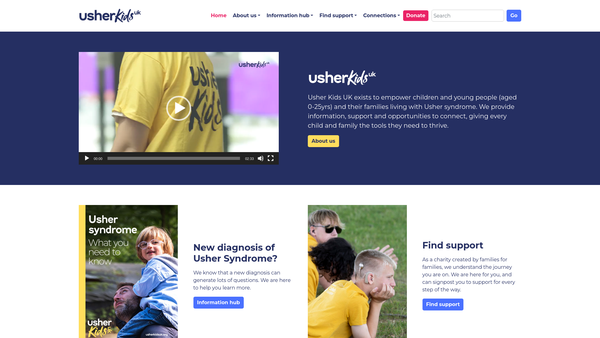 Screenshot of the Usher Kids UK website