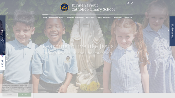 Screenshot of the Divine Saviour School Association website