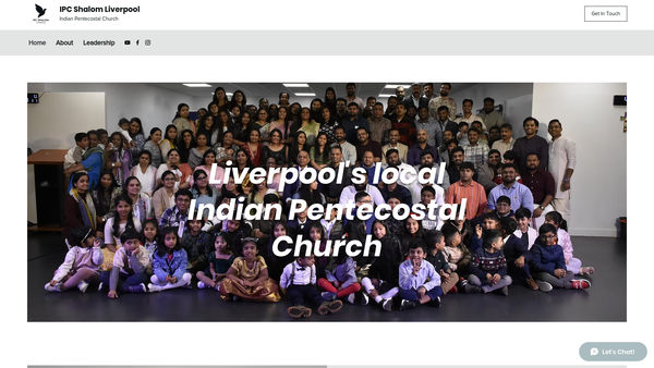 Screenshot of the India Pentecostal Church Of God Liverpool (Ipc Shalom Liverpool) website