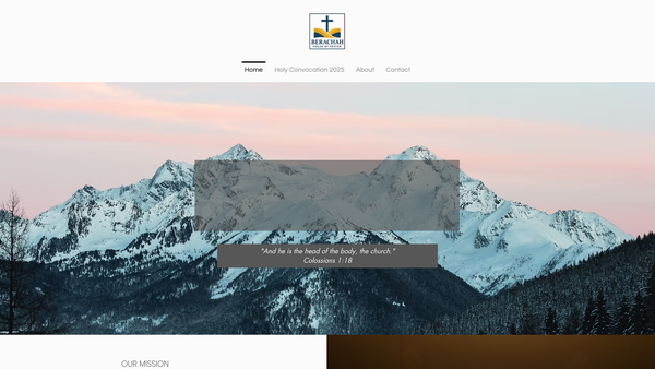 Screenshot of the Berachah International Christian Fellowship website