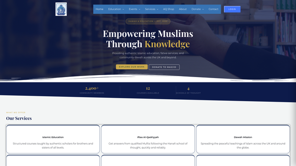 Screenshot of the Alqadriyyah website