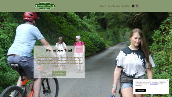 Screenshot of the Primrose Trail Ltd website