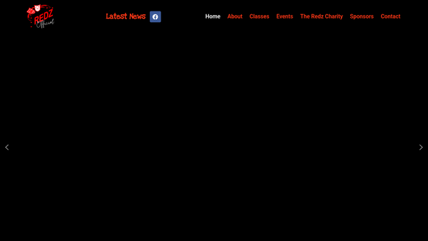 Screenshot of the Redz Charity website