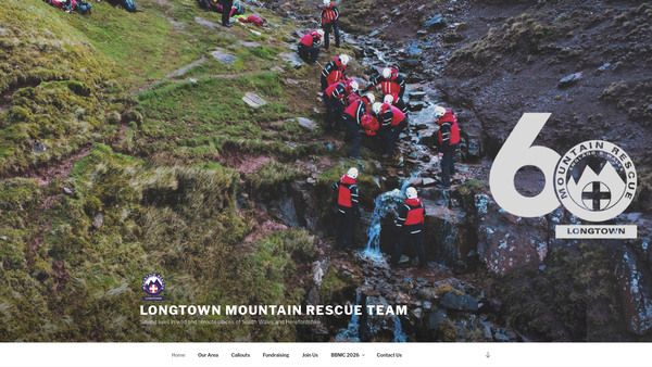 Screenshot of the Longtown Mountain Rescue Team website