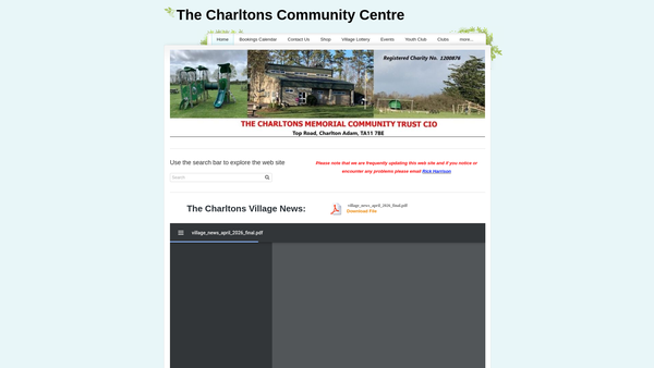Screenshot of the The Charltons Memorial Community Trust CIO website