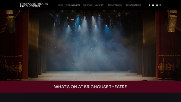 Screenshot of the Brighouse Theatre Productions website