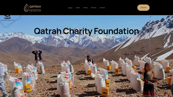 Screenshot of the Qatrah website