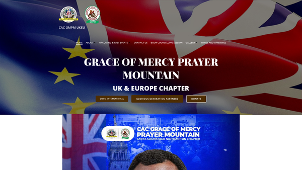 Screenshot of the Grace Of Mercy Prayer Mountain website