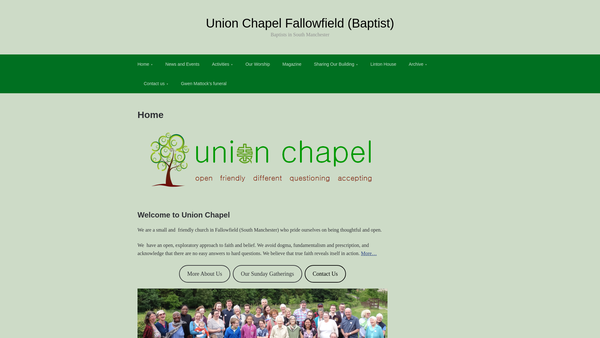 Screenshot of the Union Chapel Fallowfield (Baptist) website
