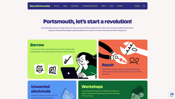 Screenshot of the Share (Portsmouth) website