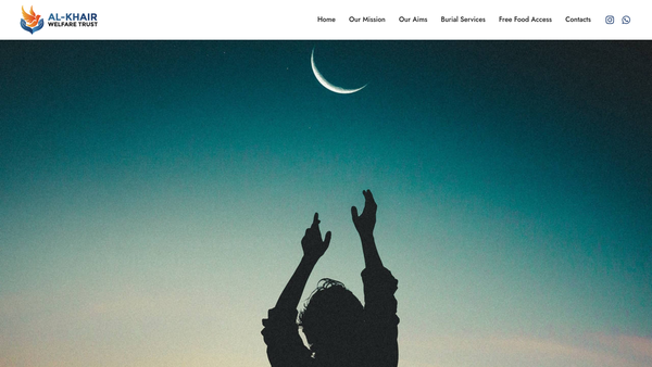 Screenshot of the Al Khair Welfare Trust website