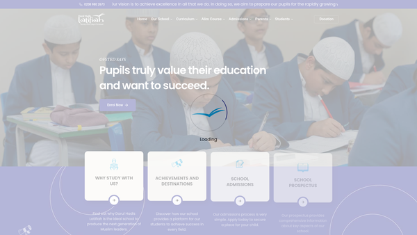 Screenshot of the Darul Hadis Latifiah Foundation website