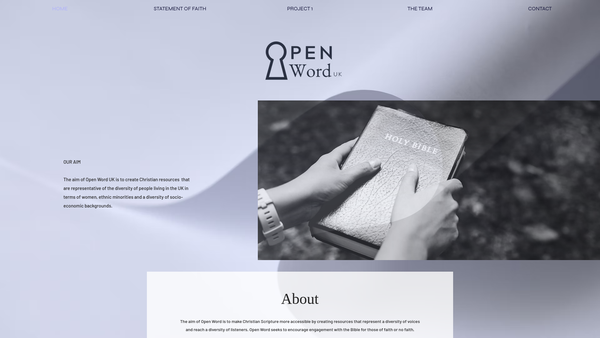 Screenshot of the Open Word UK website