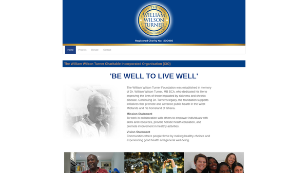 Screenshot of the The William Wilson Turner Foundation website