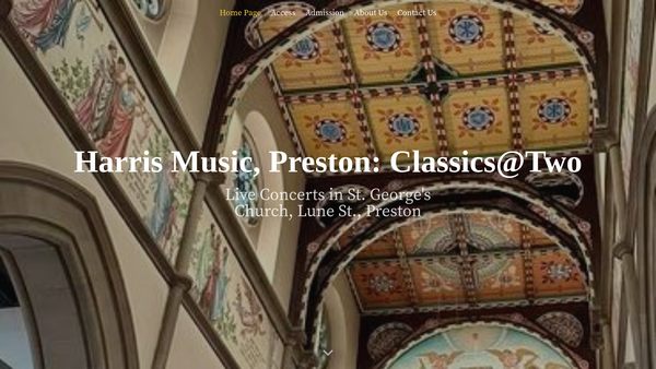 Screenshot of the Harris Music Club website