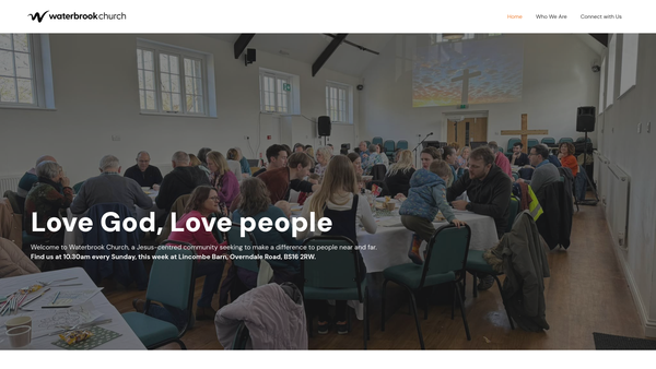 Screenshot of the Waterbrook Church CIO website