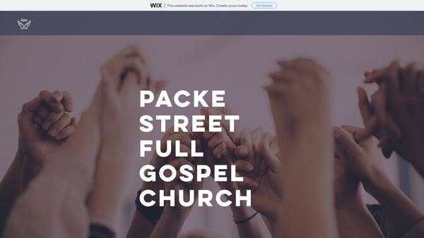Screenshot of the Packe Street Full Gospel Church website