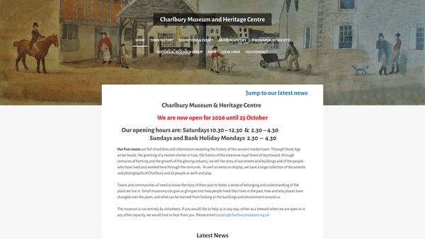 Screenshot of the Charlbury Museum And Heritage Centre website