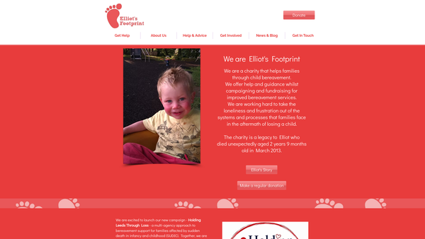 Screenshot of the Elliot's Footprint website