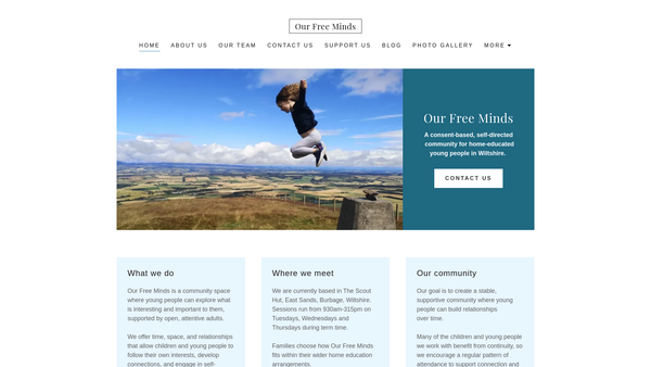 Screenshot of the Our Free Minds CIO website