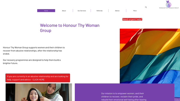 Screenshot of the Honour Thy Woman Group website
