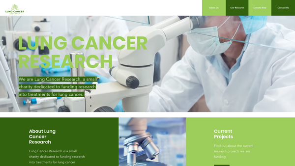Screenshot of the Lung Cancer Research website