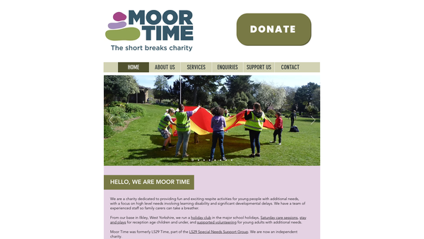 Screenshot of the Moor Time website