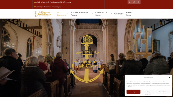 Screenshot of the The Parochial Church Council Of The Ecclesiastical Parish Of St Clement, Sandwich website