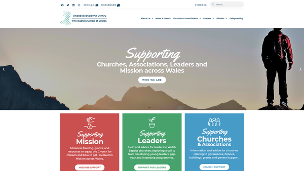 Screenshot of the The Baptist Union Of Wales website
