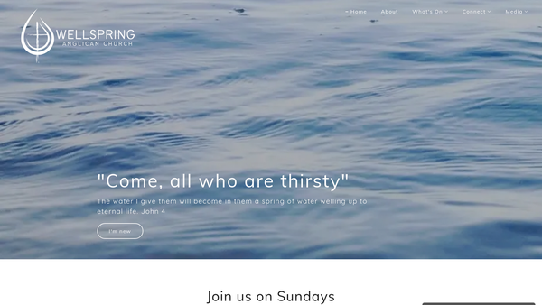 Screenshot of the Wellspring Anglican Church (Pembrokeshire) website