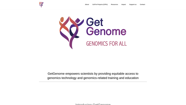 Screenshot of the Getgenome website