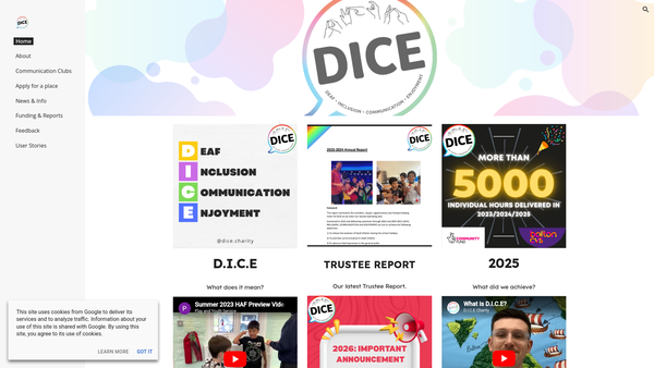 Screenshot of the Dice website
