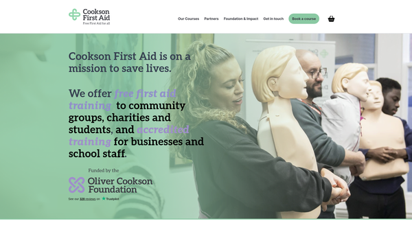 Screenshot of the The Oliver Cookson Foundation website
