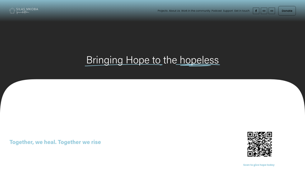 Screenshot of the Silas Mkoba Foundation website