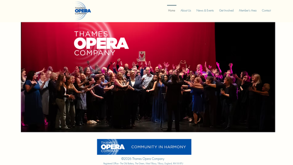Screenshot of the Thames Opera Company Ltd website