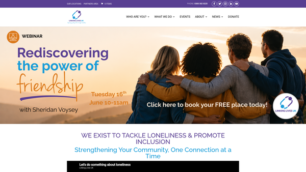 Screenshot of the Upper Eden Linking Lives website