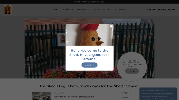 Screenshot of the The Shed On The Isle website